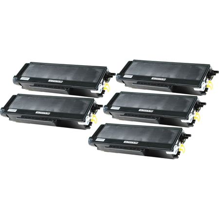 5 Pack Brother TN580 Black Compatible High-Yield Toner Cartridge (Replaces TN550)
