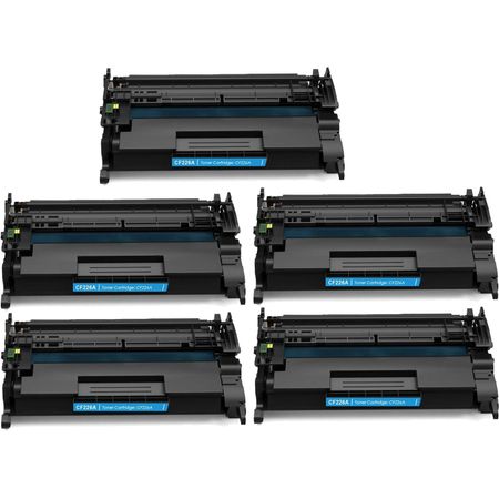 5 Pack HP 26A Black Compatible Toner Cartridge (CF226A)